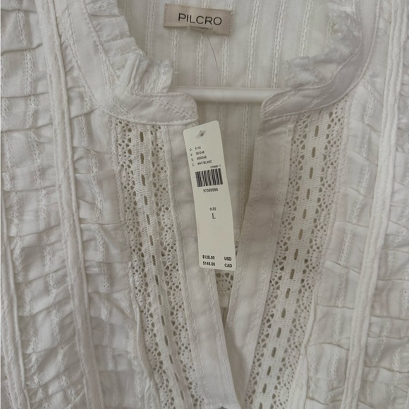 NWT Size L - Anthropologie 100% Cotton Ruched Delicate Blouse (NWT US$ 128) - Picture 10 of 15